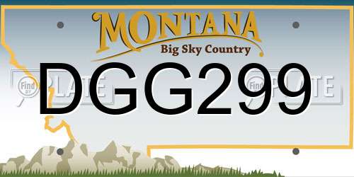 DGG299 Montana License Plate