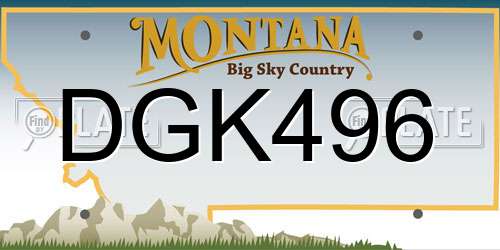 DGK496 Montana License Plate