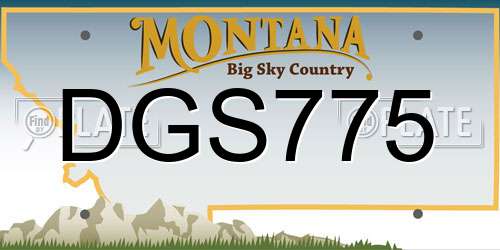 DGS775 Montana License Plate