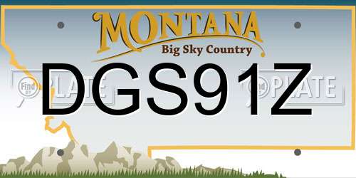 DGS91Z Montana License Plate