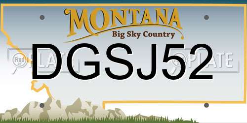 DGSJ52 Montana License Plate