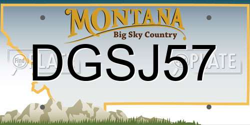 DGSJ57 Montana License Plate