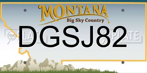 DGSJ82 Montana License Plate