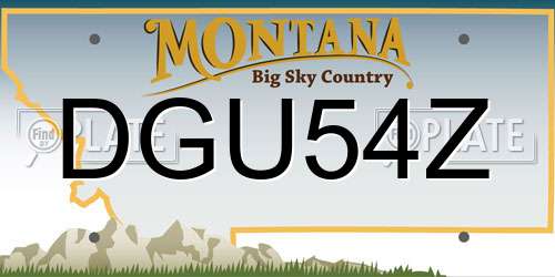 DGU54Z Montana License Plate