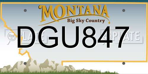 DGU847 Montana License Plate