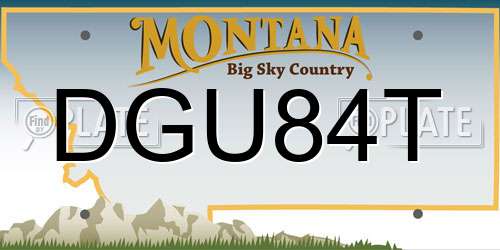 DGU84T Montana License Plate