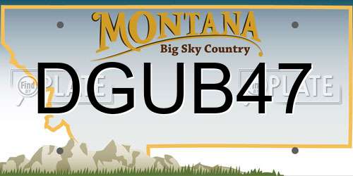 DGUB47 Montana License Plate