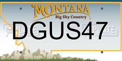 DGUS47 Montana License Plate