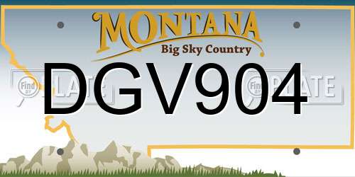DGV904 Montana License Plate