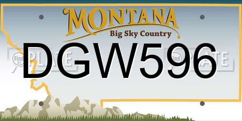 DGW596 Montana License Plate