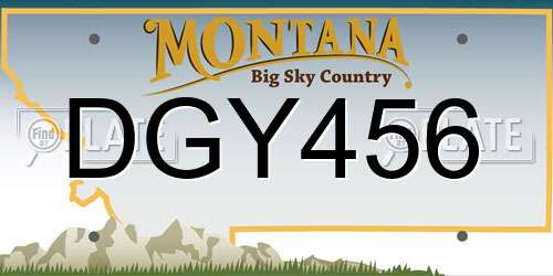DGY456 Montana License Plate