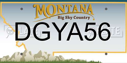 DGYA56 Montana License Plate