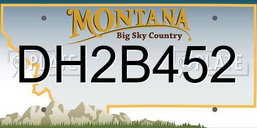 DH2B452 Montana License Plate
