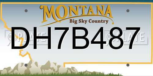 DH7B487 Montana License Plate