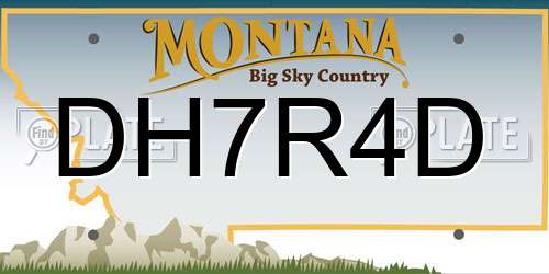 DH7R4D Montana License Plate