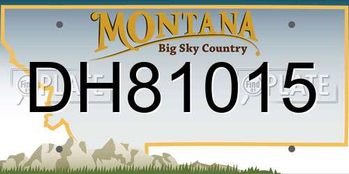 DH81015 Montana License Plate