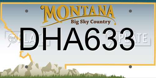 DHA633 Montana License Plate