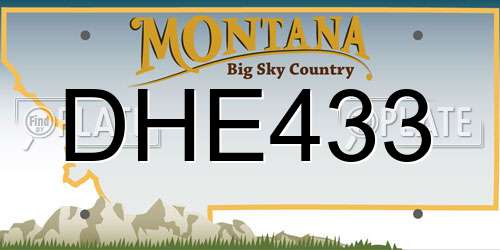 DHE433 Montana License Plate
