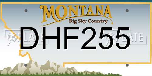DHF255 Montana License Plate