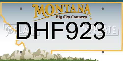 DHF923 Montana License Plate