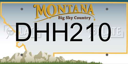 DHH210 Montana License Plate