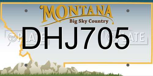 DHJ705 Montana License Plate