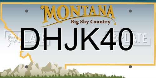 DHJK40 Montana License Plate