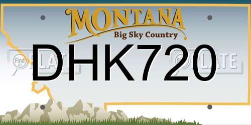DHK720 Montana License Plate