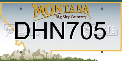 DHN705 Montana License Plate