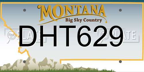 DHT629 Montana License Plate
