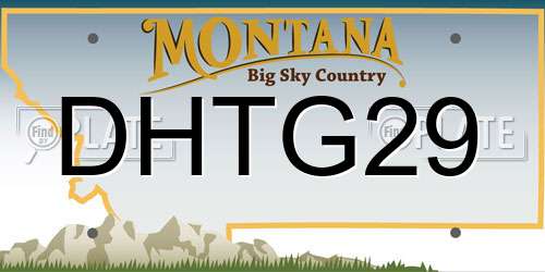 DHTG29 Montana License Plate