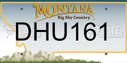 DHU161 Montana License Plate