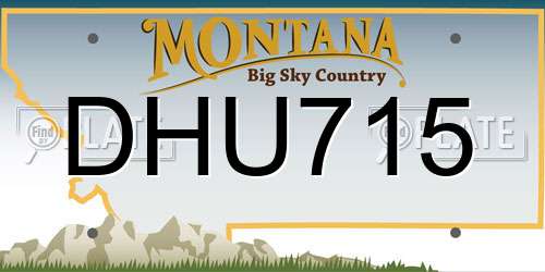 DHU715 Montana License Plate