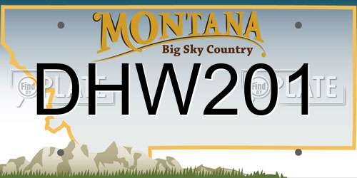DHW201 Montana License Plate