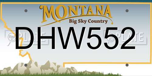 DHW552 Montana License Plate