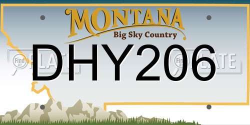 DHY206 Montana License Plate