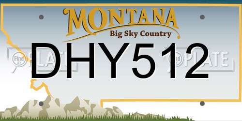 DHY512 Montana License Plate