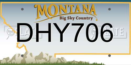 DHY706 Montana License Plate