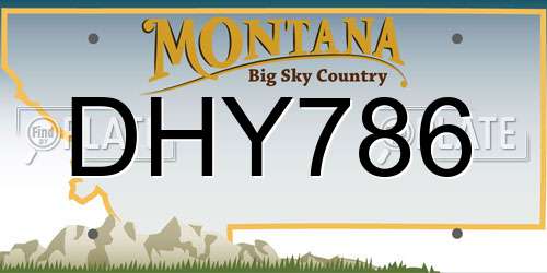 DHY786 Montana License Plate