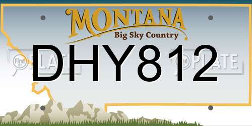 DHY812 Montana License Plate