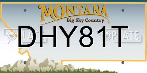 DHY81T Montana License Plate