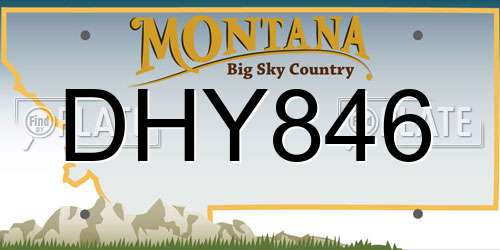 DHY846 Montana License Plate