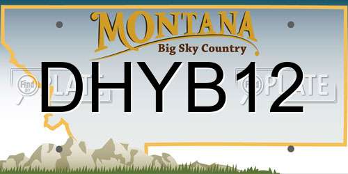 DHYB12 Montana License Plate