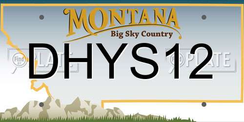 DHYS12 Montana License Plate