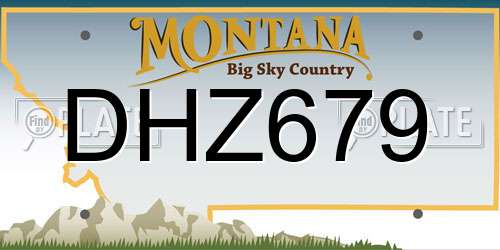 DHZ679 Montana License Plate