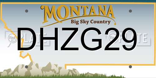 DHZG29 Montana License Plate
