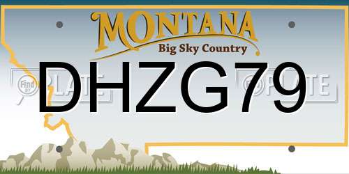DHZG79 Montana License Plate