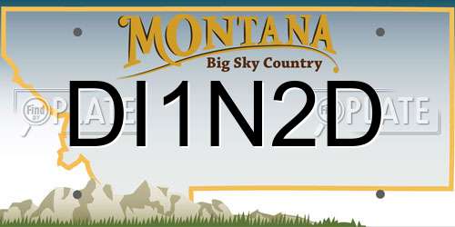DI1N2D Montana License Plate