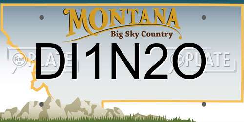 DI1N2O Montana License Plate