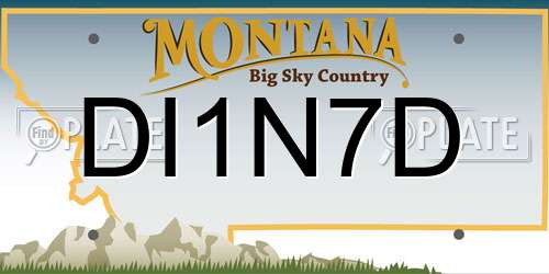 DI1N7D Montana License Plate